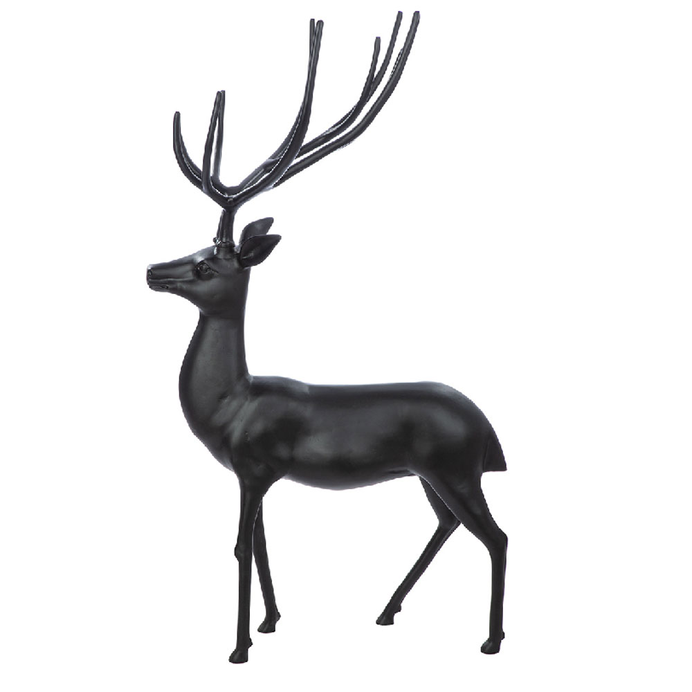 Jisora Aluminum Deer Sculpture in Black