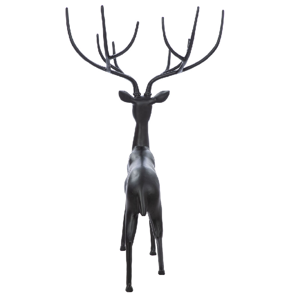 Jisora Aluminum Deer Sculpture in Black