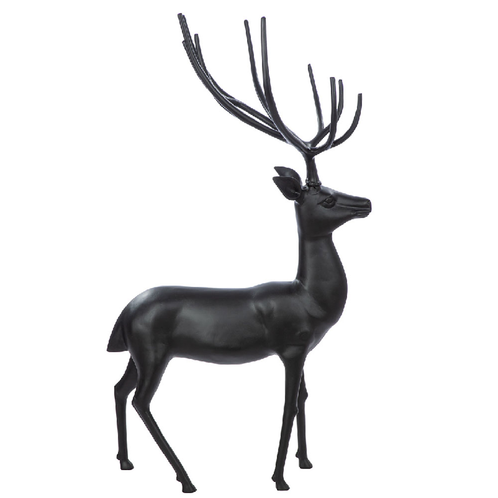 Jisora Aluminum Deer Sculpture in Black