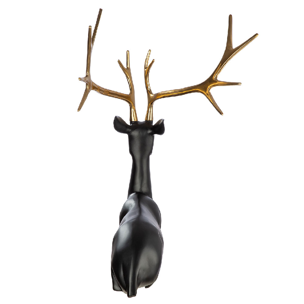 Jisora Aluminum Deer Seating Sculpture in Black and Gold
