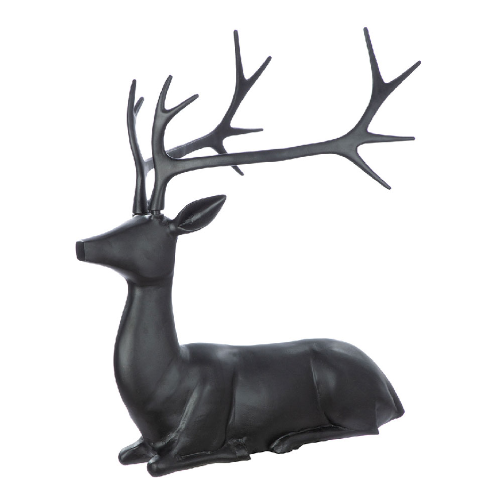 Jisora Aluminum Deer Seating Sculpture in Black