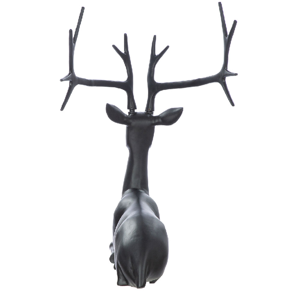 Jisora Aluminum Deer Seating Sculpture in Black