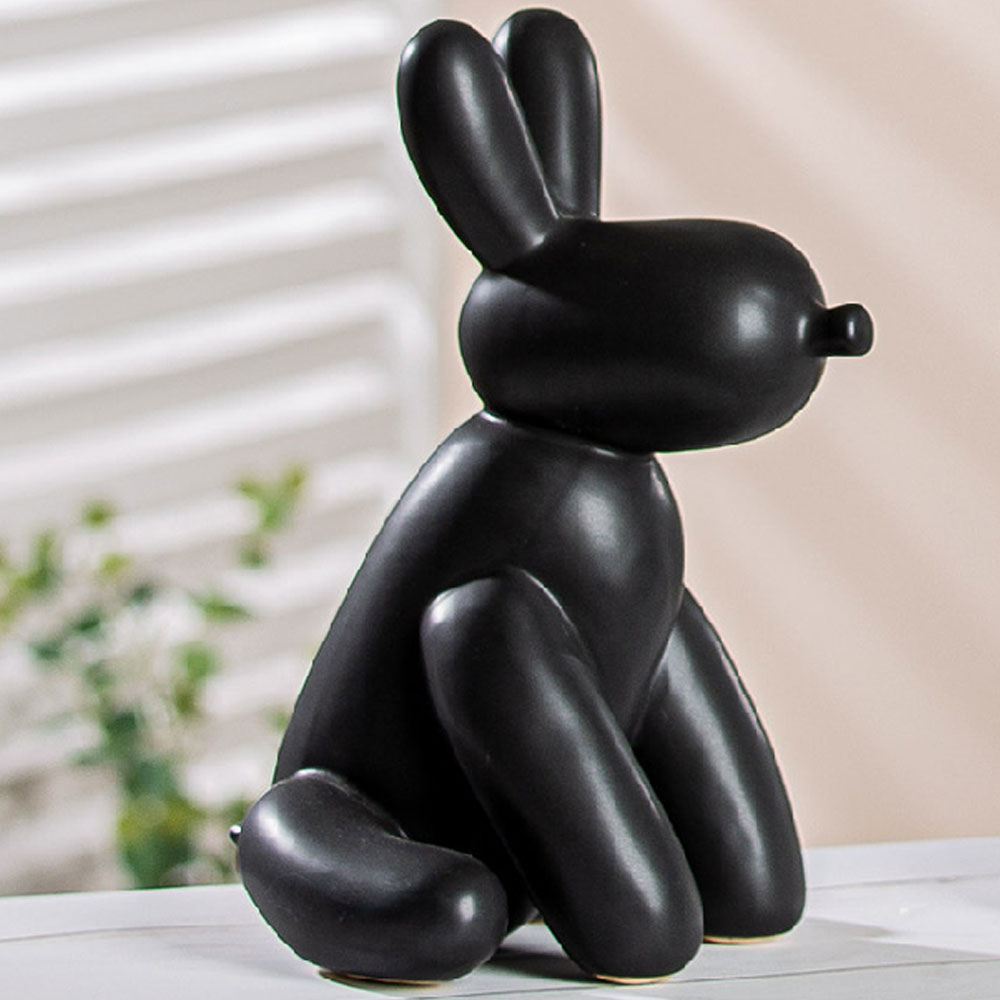 Jisora Ceramic Balloon Dog Sculpture in Black