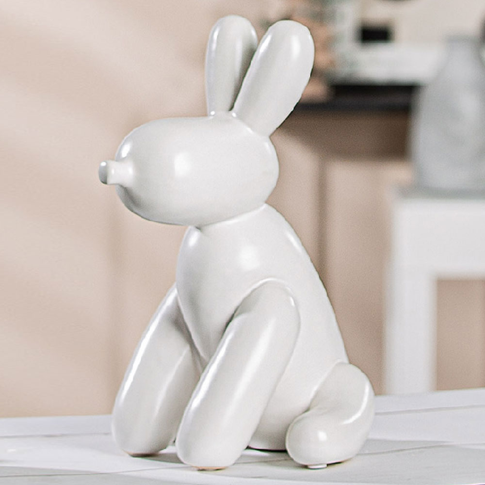 Jisora Ceramic Balloon Dog Sculpture in White