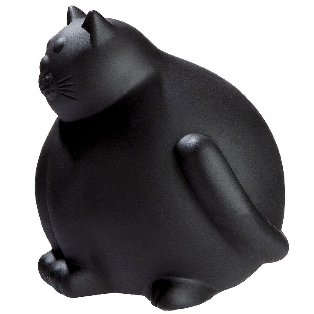Jisora Ceramic Fat Cat Sculpture in Black