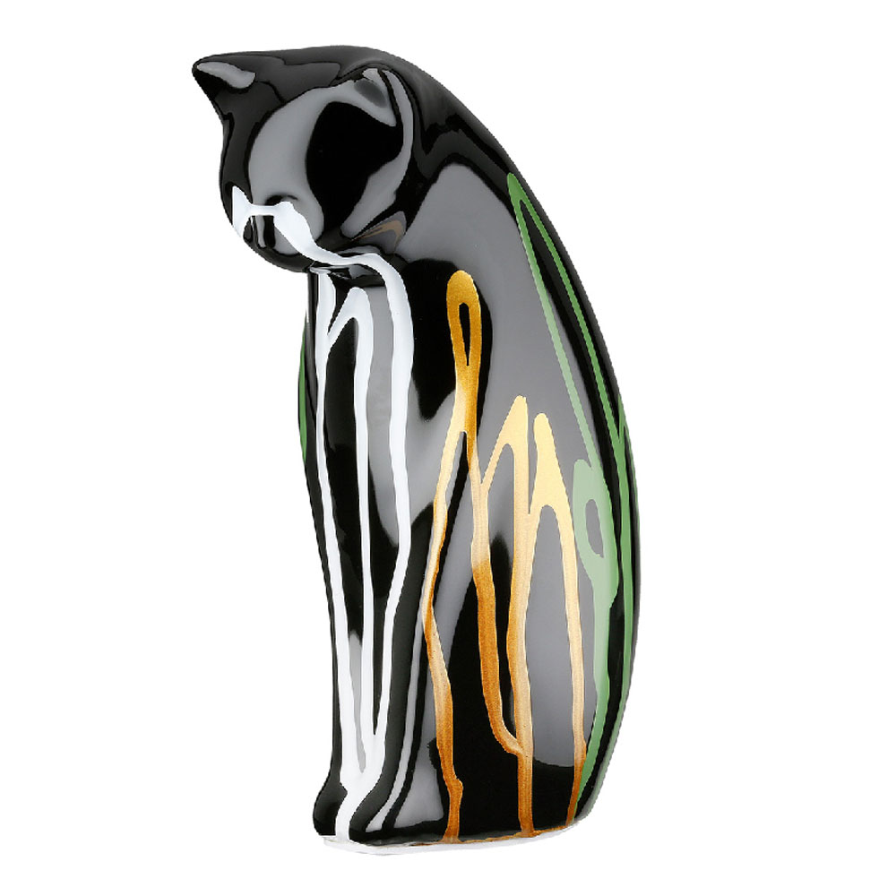 Jisora Ceramic Mother and Daughter Cat Sculpture in Multicolour