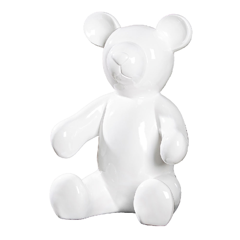 Jisora Synthetic Resin Bear Sculpture in White