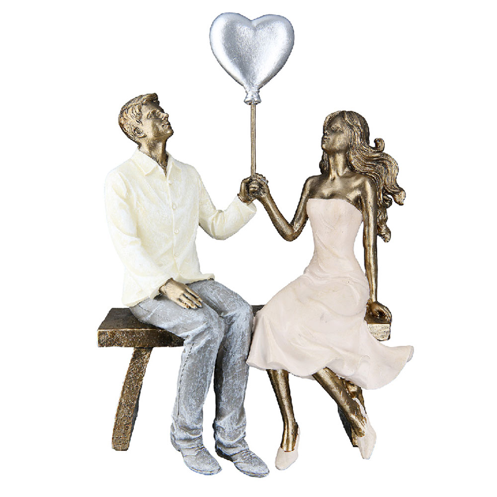 Jisora Synthetic Resin Couple Sculpture in Multicolour