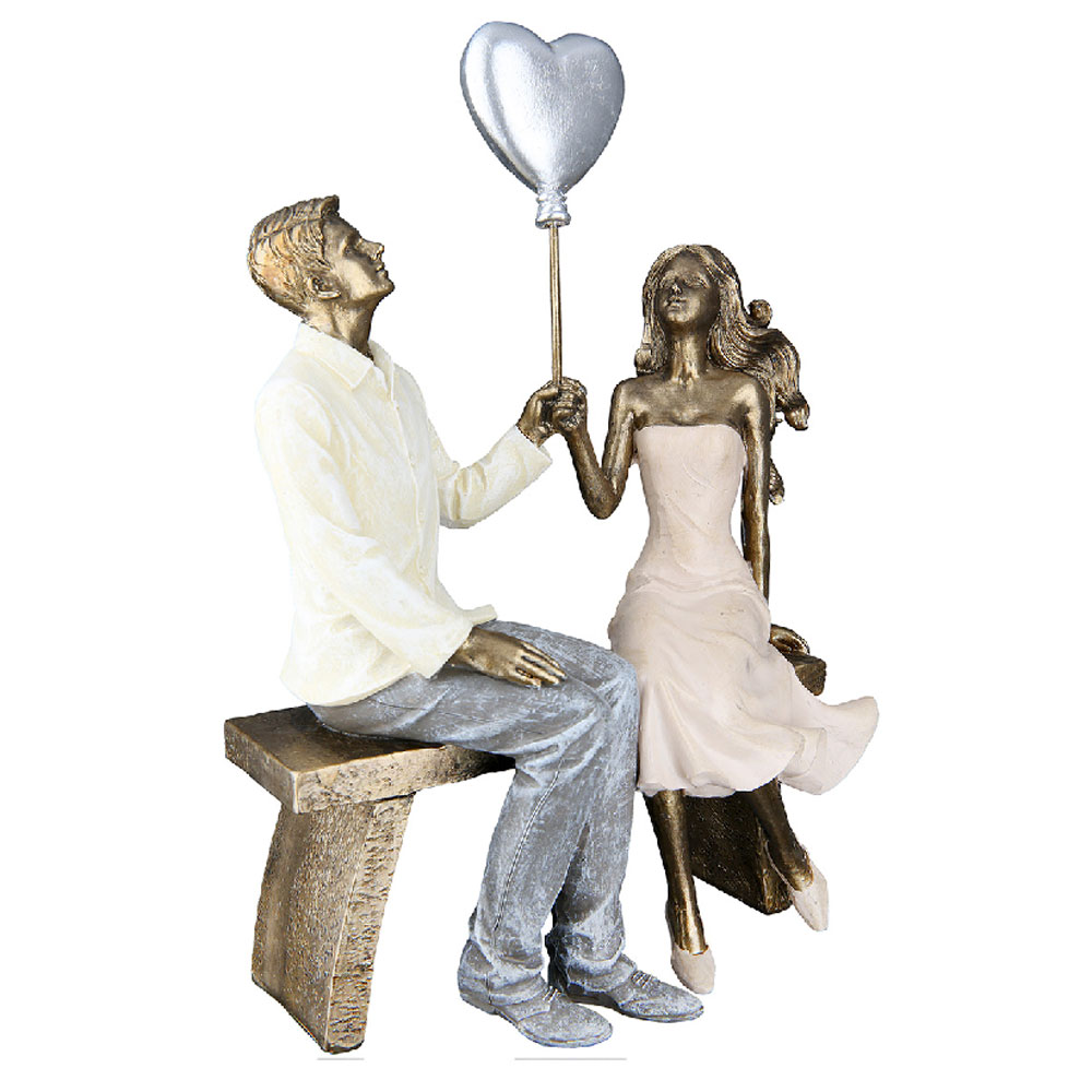Jisora Synthetic Resin Couple Sculpture in Multicolour