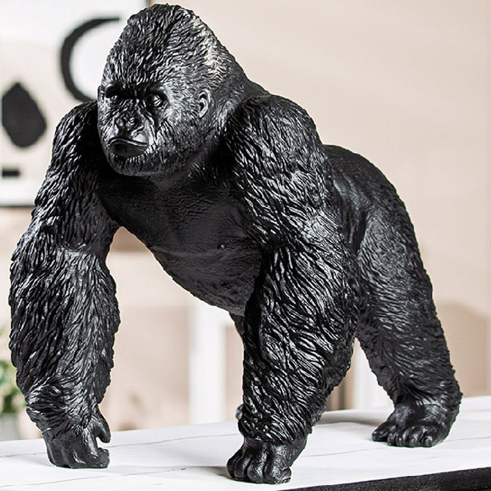 Jisora Synthetic Resin Gorilla Sculpture in Black