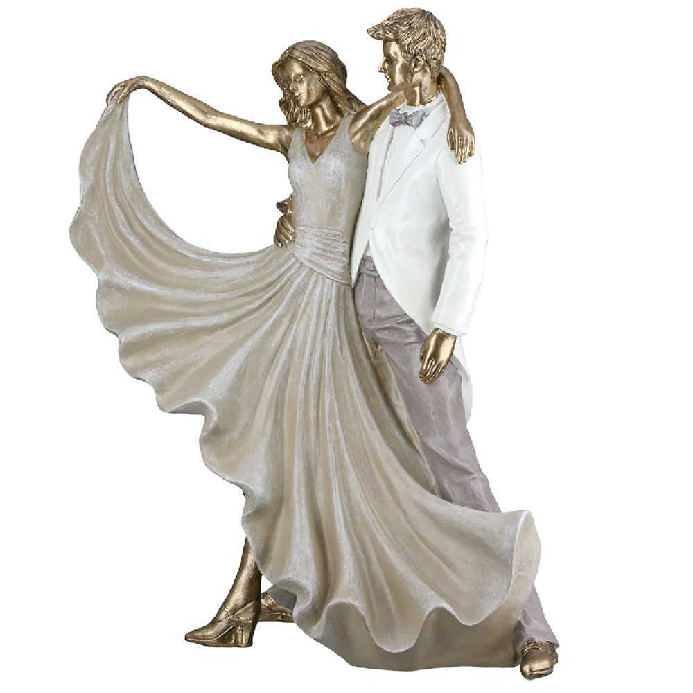 Jisora Synthetic resin Wedding Couple Sculpture in Gold and White