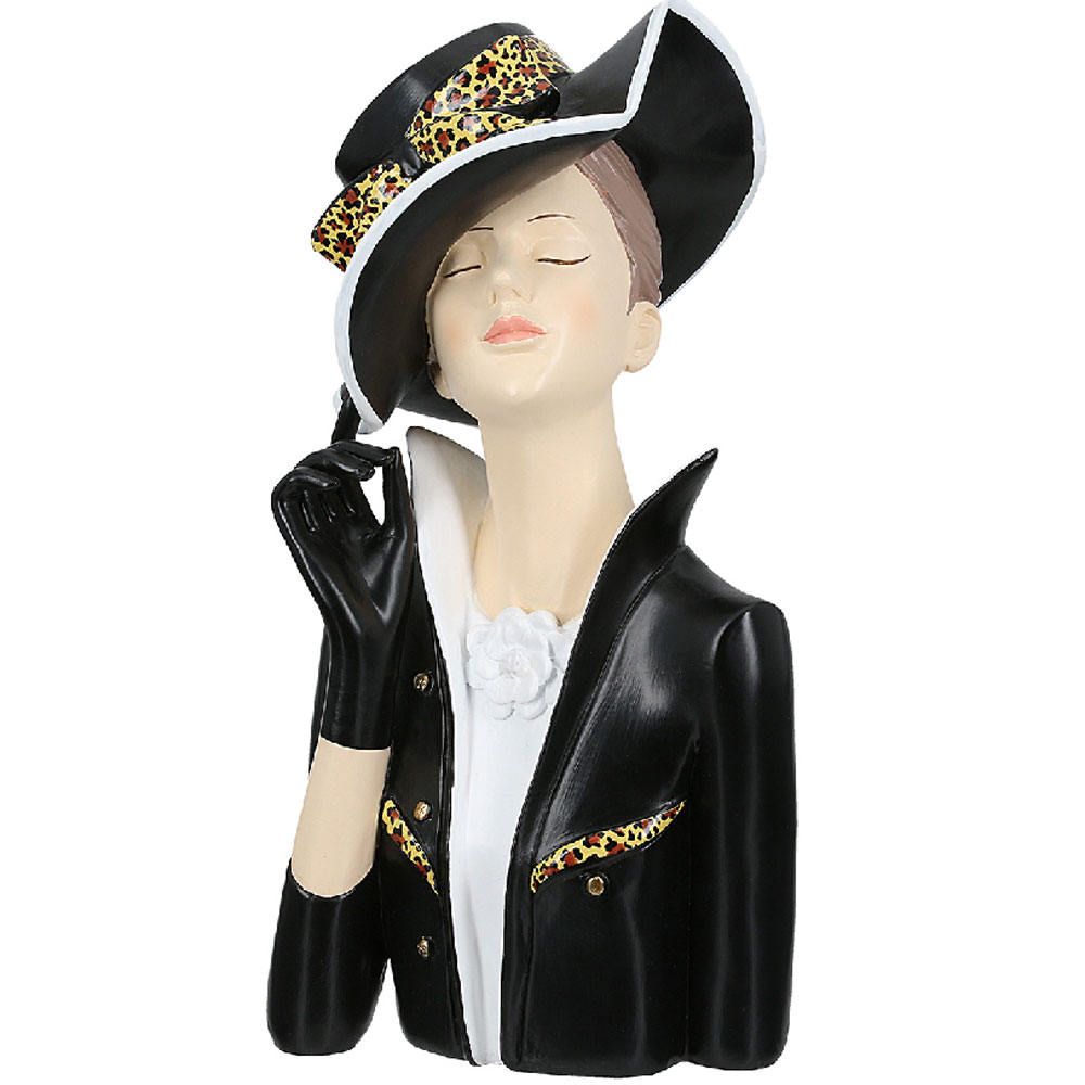 Jisora Synthetic resin woman Sculpture in Black and White