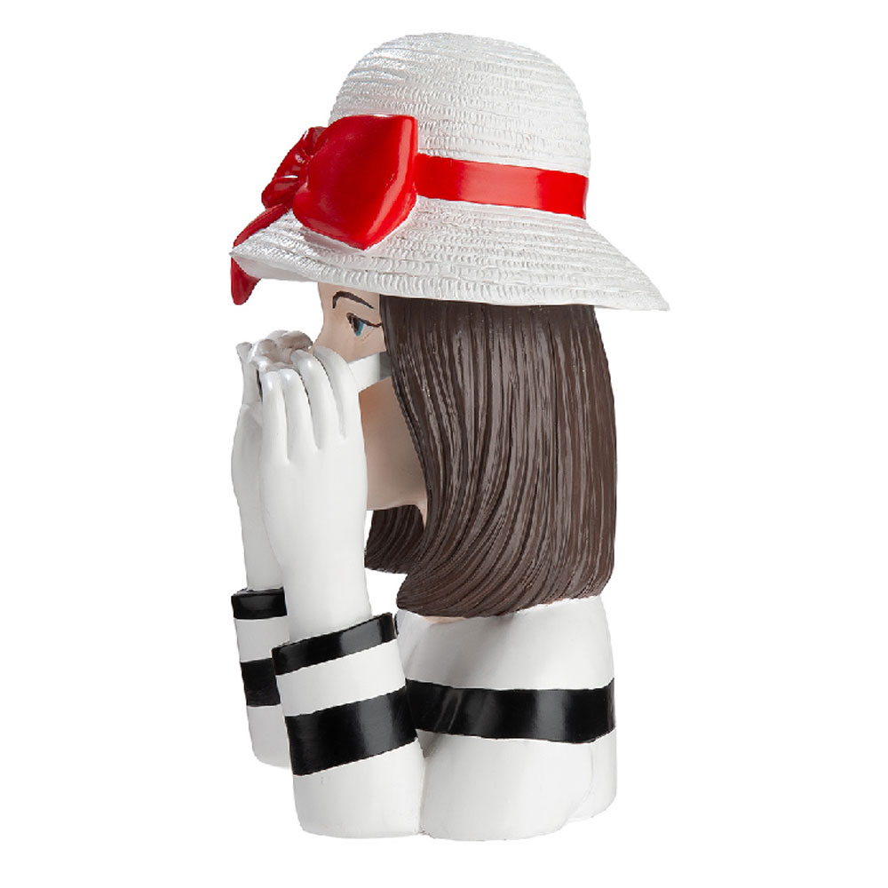 Jisora Synthetic resin woman with Spaces Sculpture in Black and White