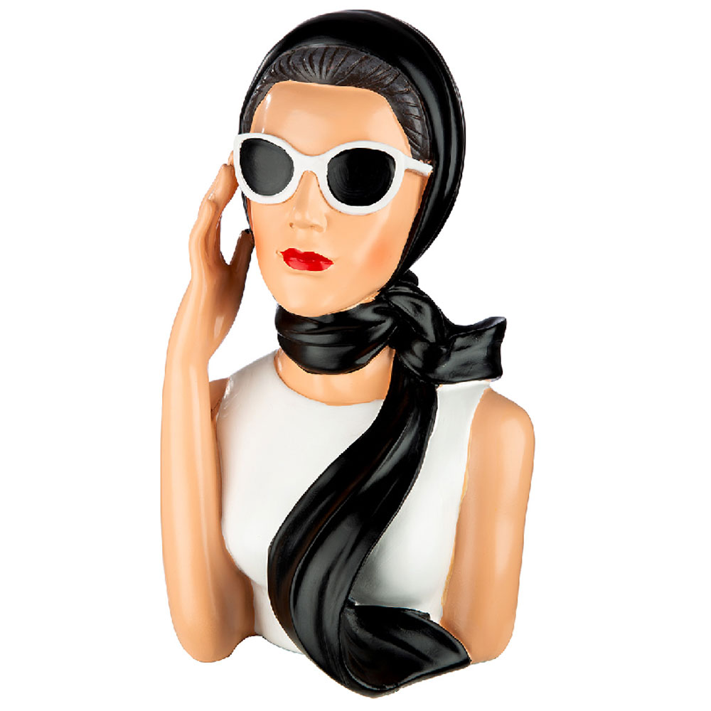 Jisora Synthetic Resin Women Sculpture in Black and White