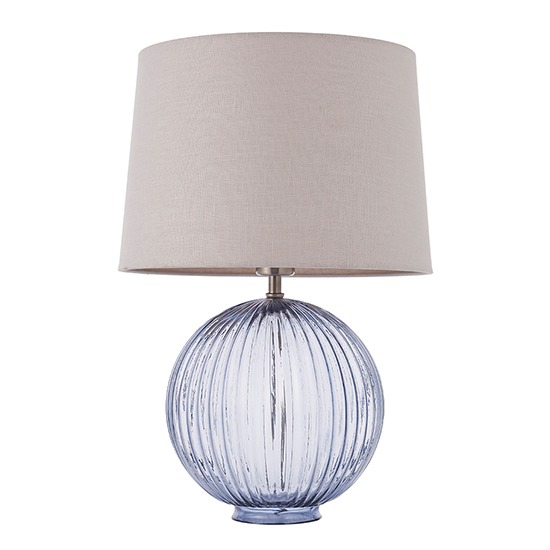 Jixi Natural Linen Shade Table Lamp With Grey Ribbed Base_3