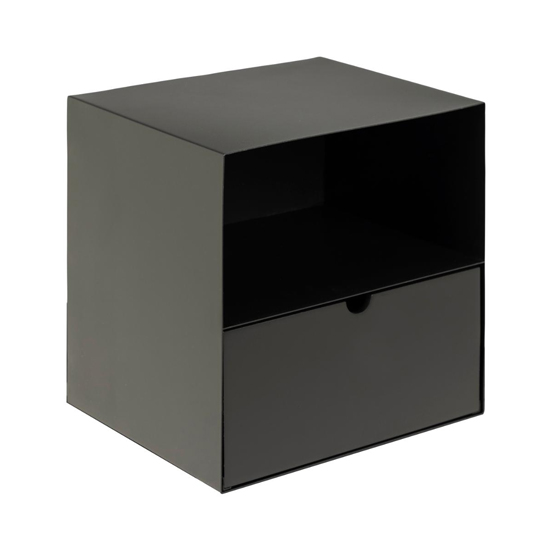 Read more about Jokamp metal 1 drawer bedside cabinet in matt black