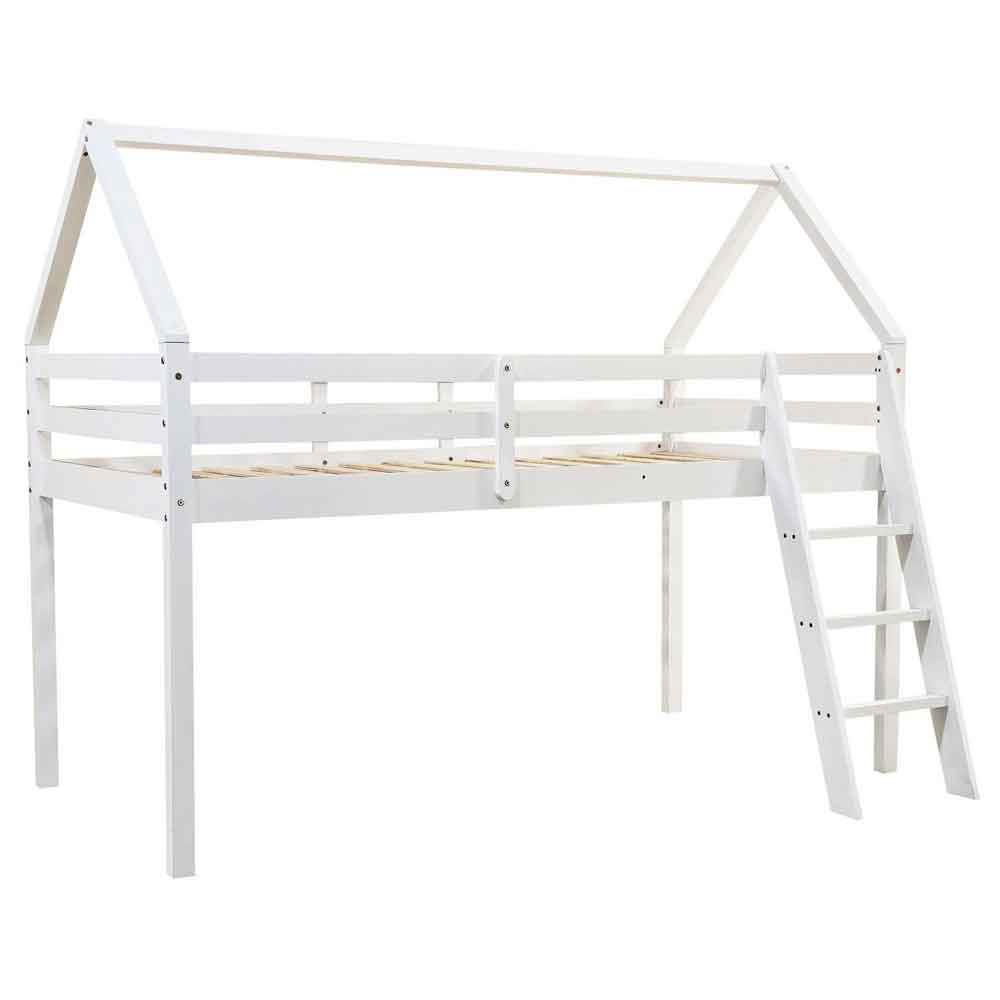 Joliette Wooden Mid Sleeper Single Bed In White