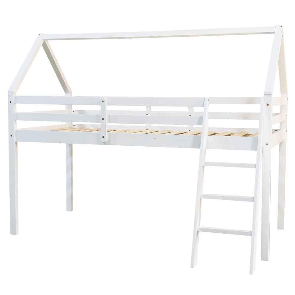 Joliette Wooden Mid Sleeper Single Bed In White