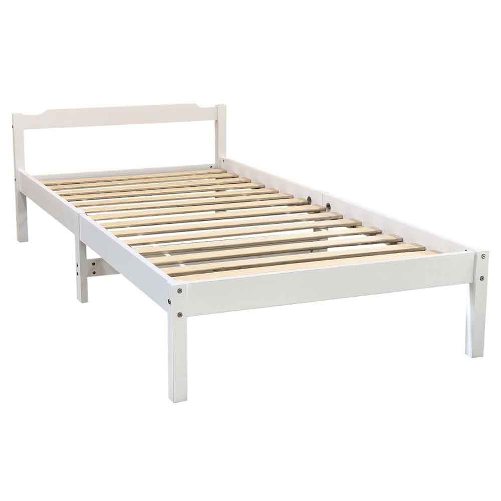 Joliette Wooden Single Bed In White