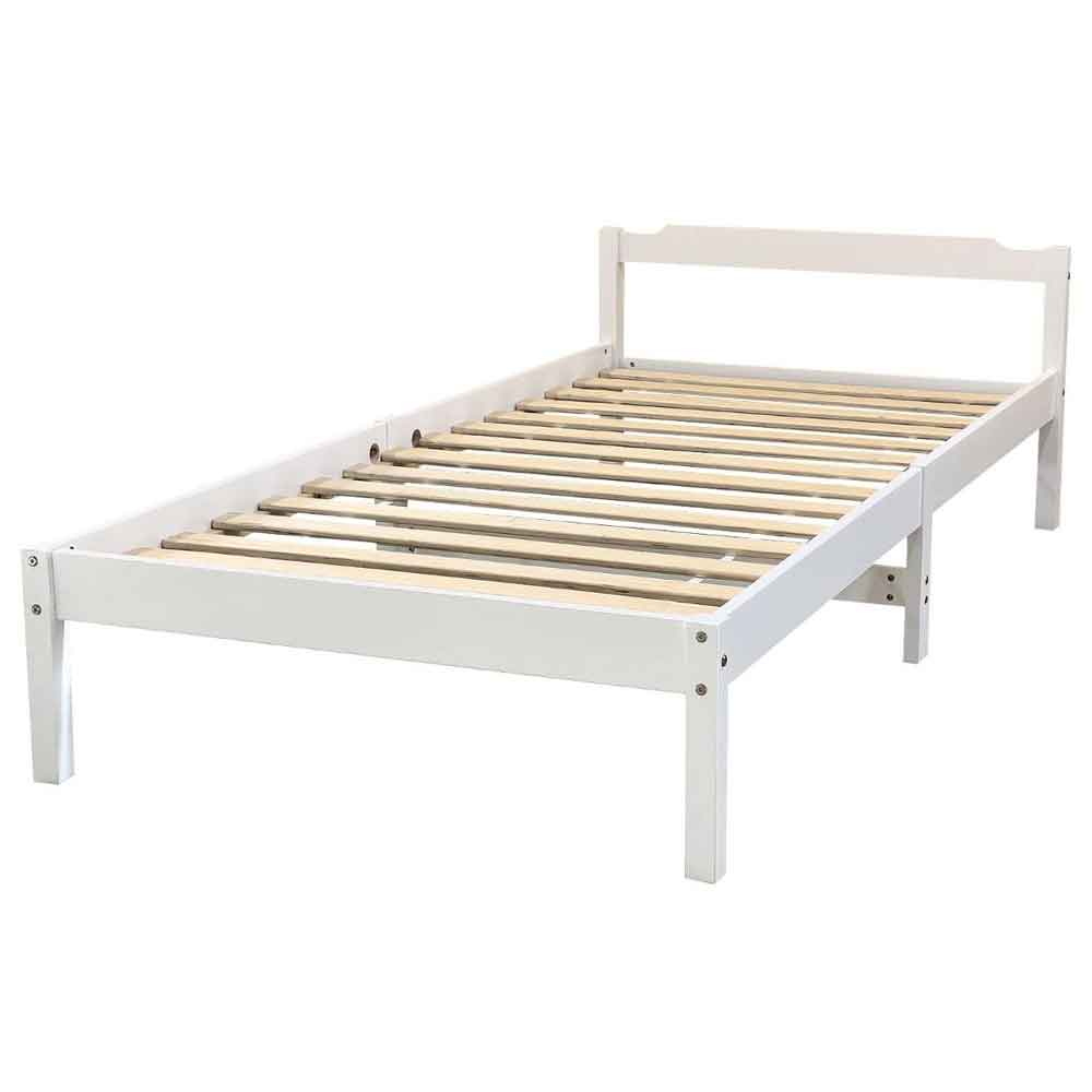 Joliette Wooden Single Bed In White