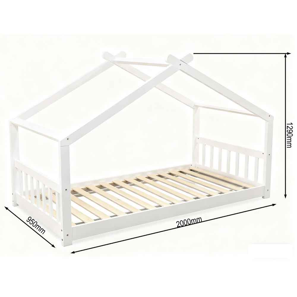 Joliette Wooden Single Cottage Bed In White