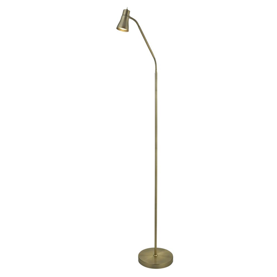 Product photograph of Jolly Mild Steel Flexi Head Floor Lamp In Antique Brass from Furniture in Fashion