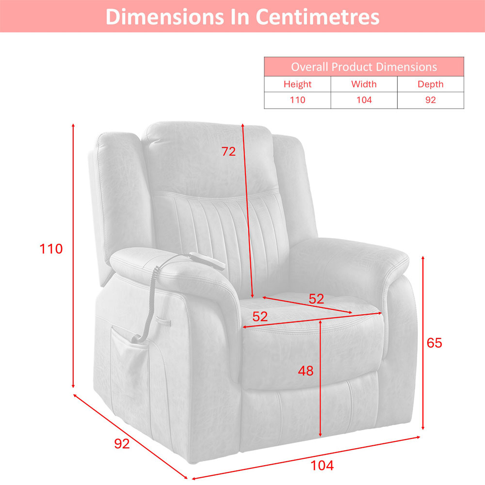 Jomira Fabric Lift and Tilt Dual Motor Electric Recliner Chair in Grey