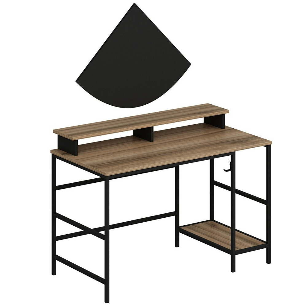Jomix Wooden Computer Desk in Dore Black and Oak