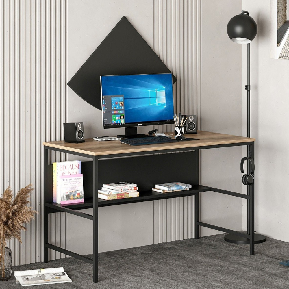 Jomix Wooden Laptop Desk in Dore Black and Oak
