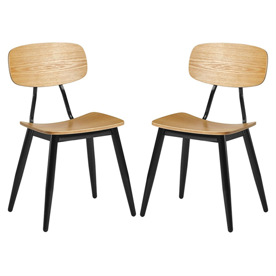 Product photograph of Jona Ply Oak Wooden Dining Chairs In Pair from Furniture in Fashion