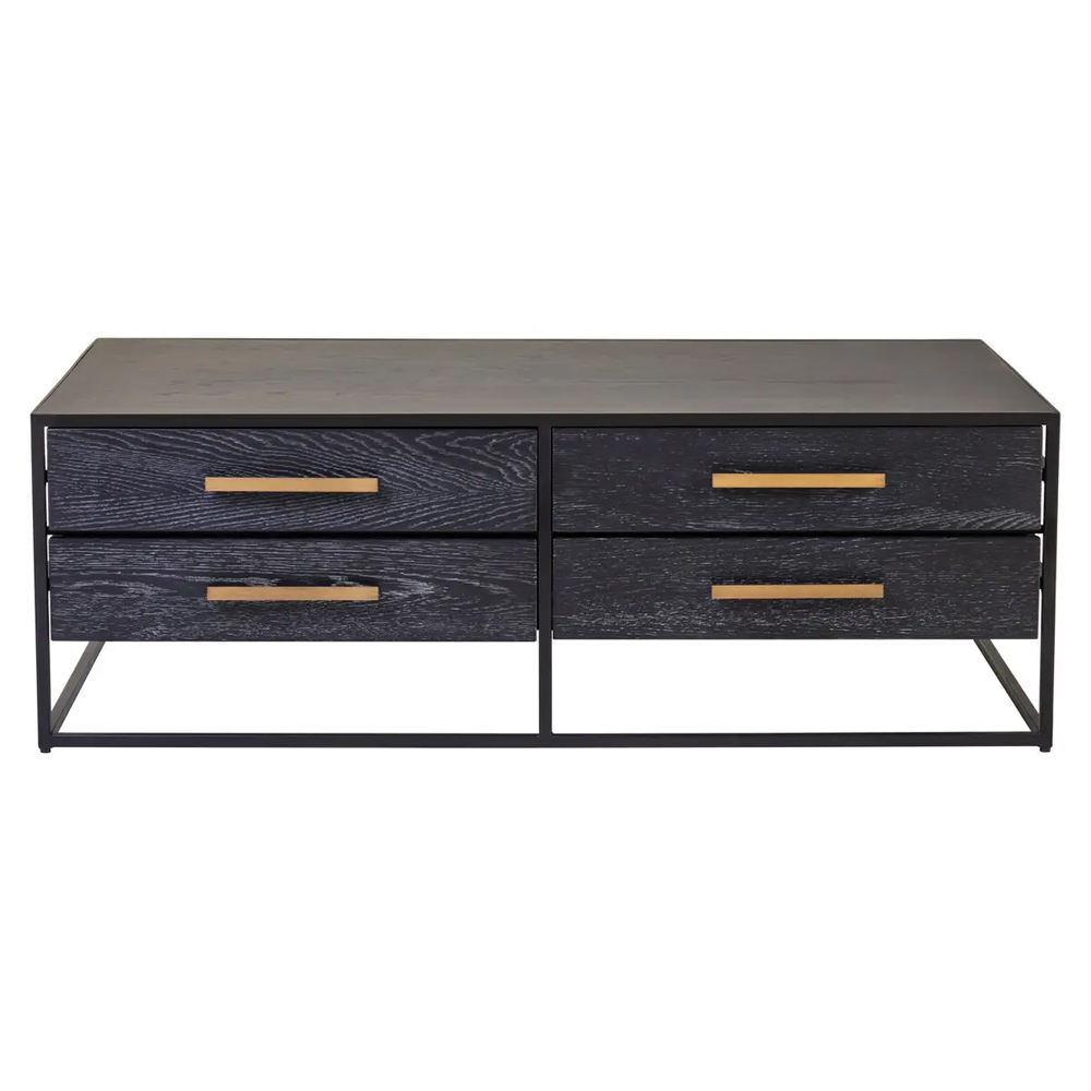 Jonesboro Wooden Coffee Table With 8 Drawers In Black