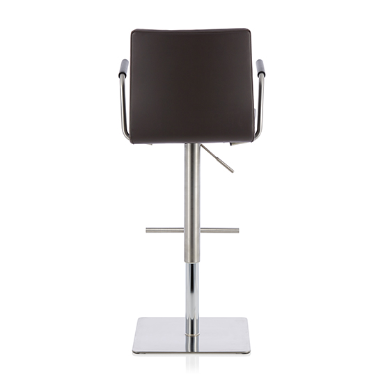 Jonka Brown Faux Leather Swivel Gas-Lift Bar Stools In Pair_4
