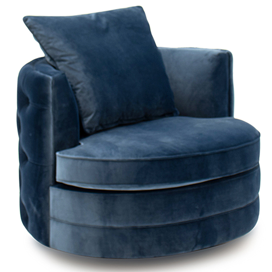 Jools Velvet Swivel Chair In Blue Furniture in Fashion