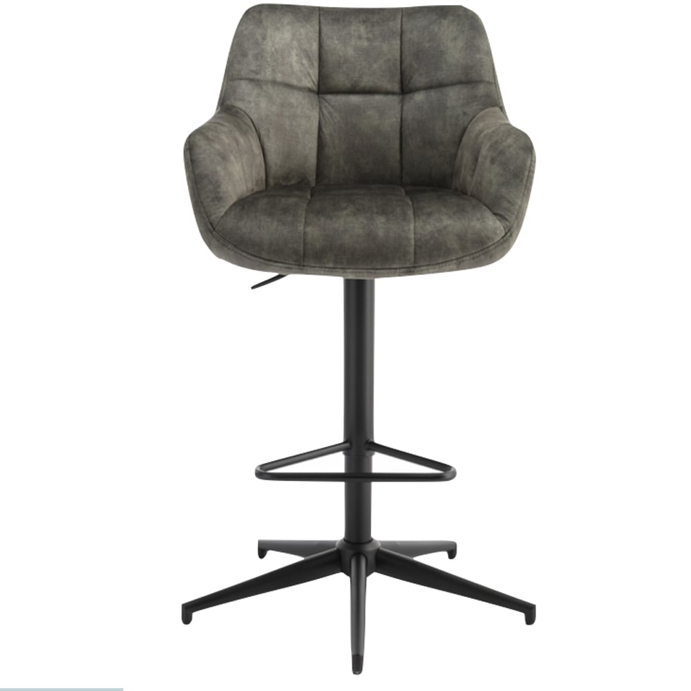 Joplin Olive Fabric Gas Lift Bar Stools - Pair