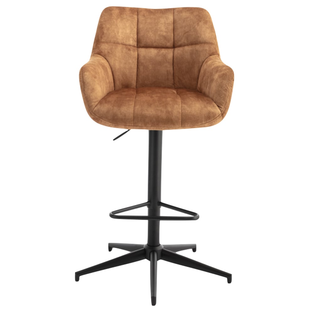 Joplin Rust Fabric Gas Lift Bar Stools - Pair