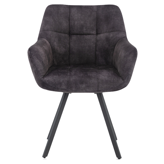 Product photograph of Jordan Fabric Dining Chair In Charcoal With Metal Frame from Furniture in Fashion