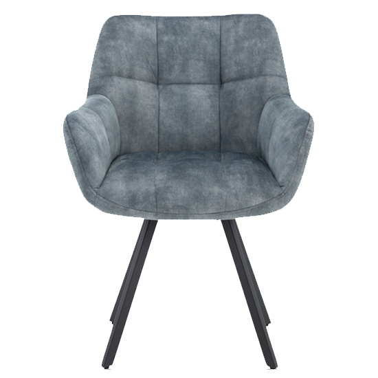 Jordan Fabric Dining Chair In Stone Blue With Metal Frame