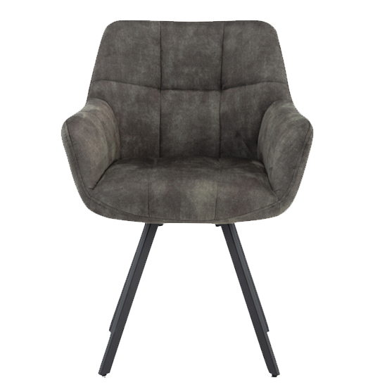 Jordan Olive Fabric Dining Chairs With Metal Frame In Pair