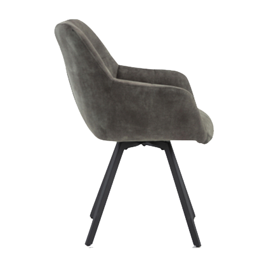 Jordan Olive Fabric Dining Chairs With Metal Frame In Pair