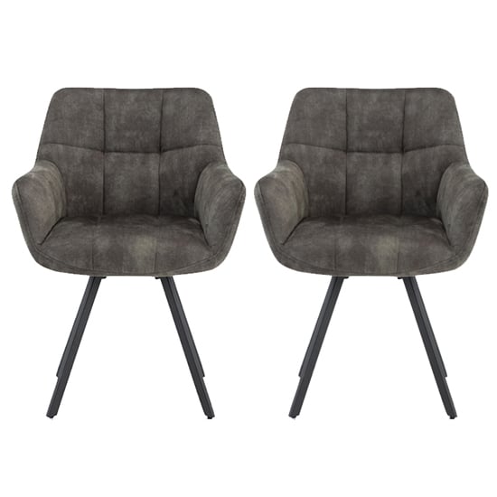 Jordan Olive Fabric Dining Chairs With Metal Frame In Pair
