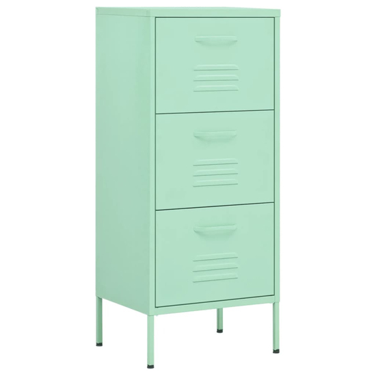 Jordan Steel Storage Cabinet With 3 Drawers In Mint