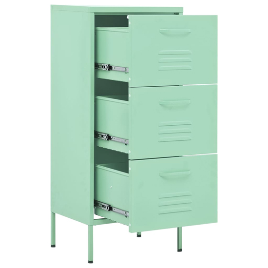 Jordan Steel Storage Cabinet With 3 Drawers In Mint