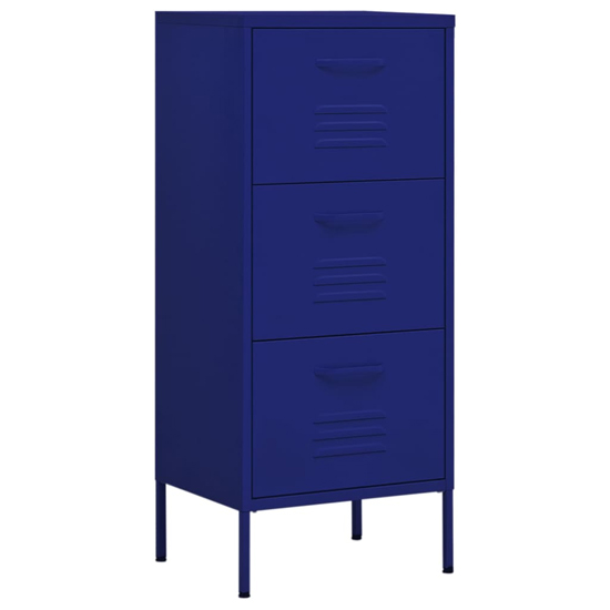 Jordan Steel Storage Cabinet With 3 Drawers In Navy Blue