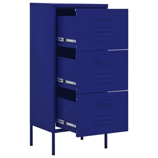 Jordan Steel Storage Cabinet With 3 Drawers In Navy Blue