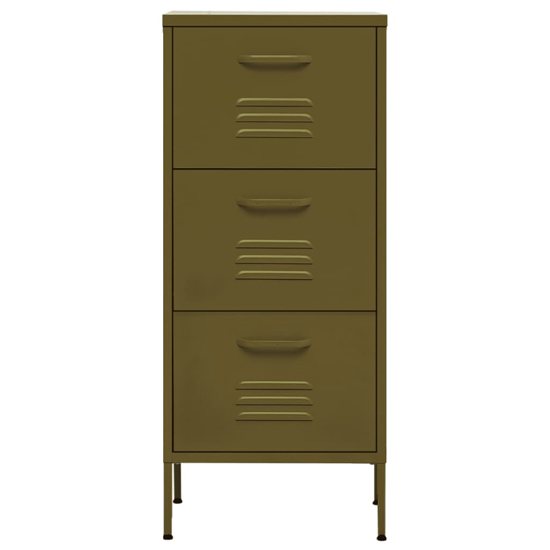Jordan Steel Storage Cabinet With 3 Drawers In Olive Green