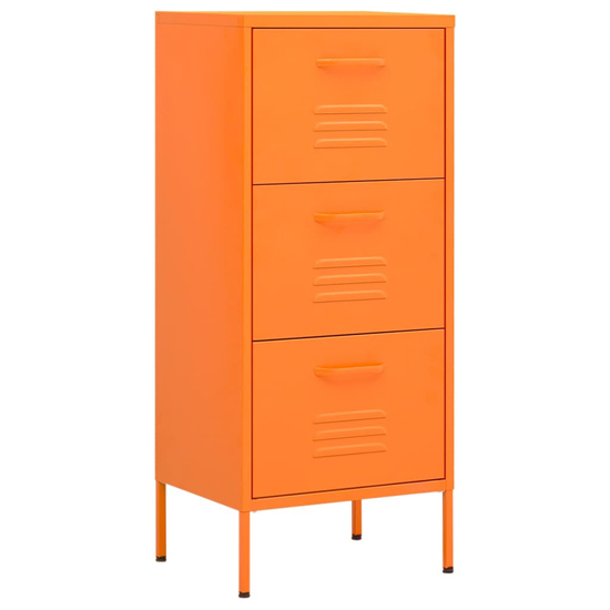 Jordan Steel Storage Cabinet With 3 Drawers In Orange