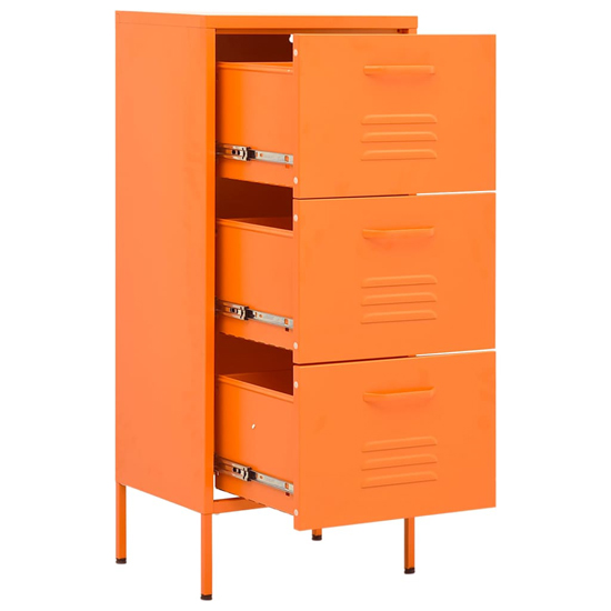 Jordan Steel Storage Cabinet With 3 Drawers In Orange