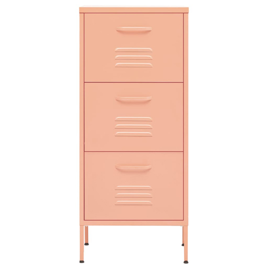 Jordan Steel Storage Cabinet With 3 Drawers In Pink