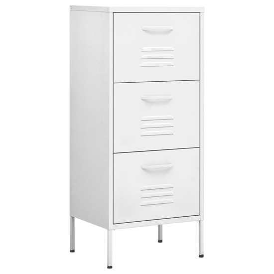 Jordan Steel Storage Cabinet With 3 Drawers In White