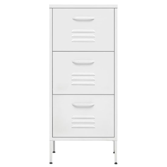 Jordan Steel Storage Cabinet With 3 Drawers In White